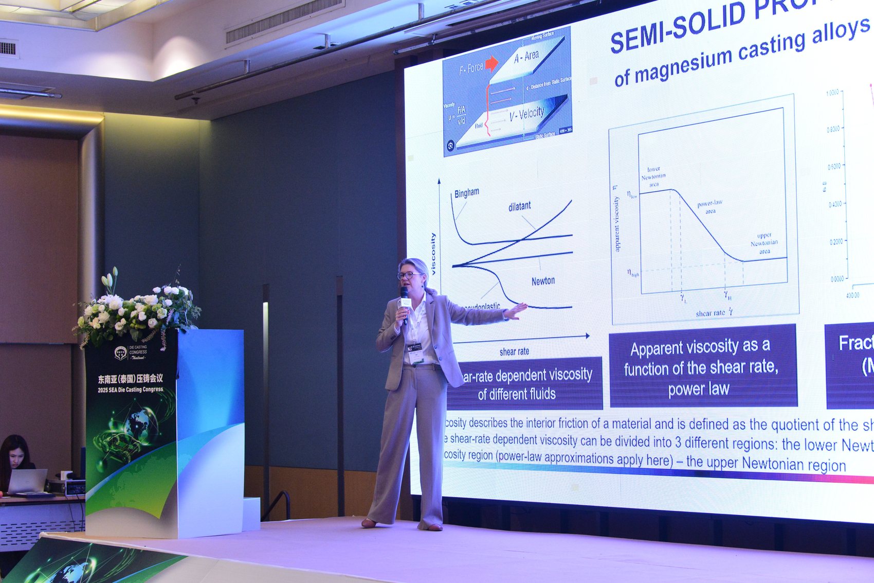 Technical speaker presenting die casting material knowledge